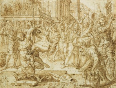 长者的石刑，取自苏珊娜（Susanna）的故事，1562年 作者 梅尔滕·范·海姆斯克