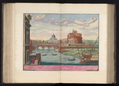 天使城堡、圣彼得大教堂和台伯河
Prospectus Castri e Ponti S. Angeli（物上标题） 作者 马泰奥·格雷戈里奥·德罗西