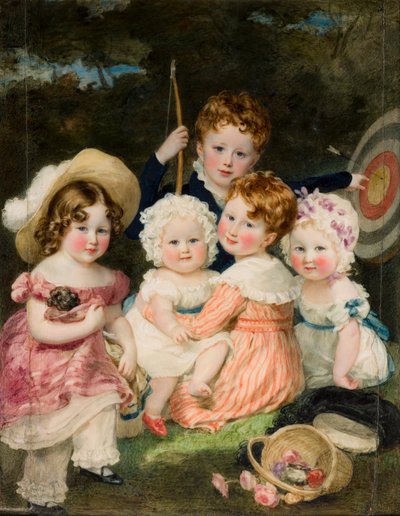 第二代布拉德福德伯爵 (1789-1865) 的五个最大的孩子的肖像，c.1821-74（布面油画） 作者 马格达莱娜·罗斯