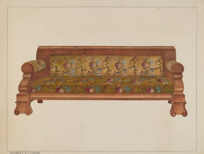 高背躺椅，约1938年。 作者 马格努斯·S·福萨姆