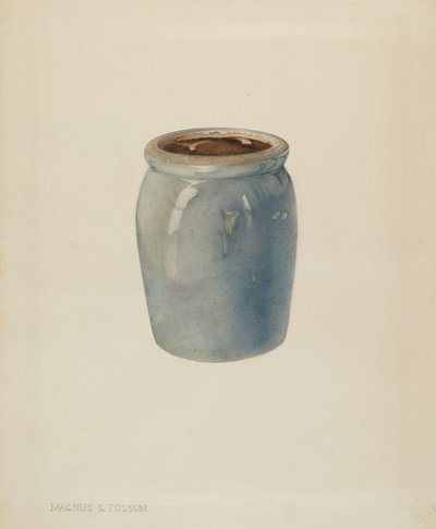 陶制果酱罐，约1938年。 作者 马格努斯·S·福萨姆