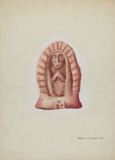 瓜达卢佩石刻小雕像，约1937年。 作者 马杰尔·G·克拉弗林