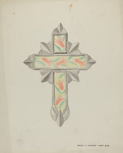 锡和墙纸十字架，约1937年。 作者 马杰尔·G·克拉弗林