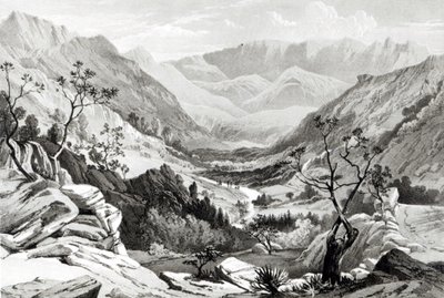 James Ferguson雕刻的Senafe和Rahaguddy之间的视图（石版画） 作者 主要AGF霍格