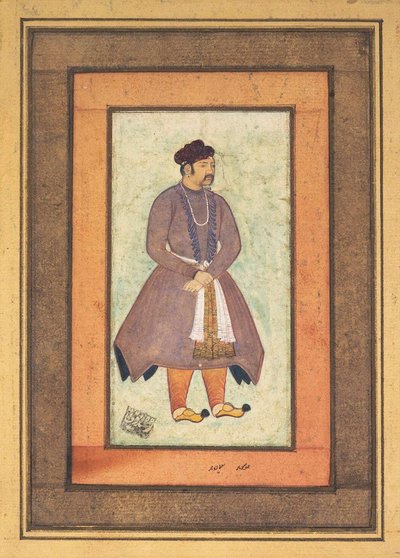 阿克巴大帝1542-1605年的肖像，莫卧儿皇帝，16世纪下半叶。 作者 马诺哈尔