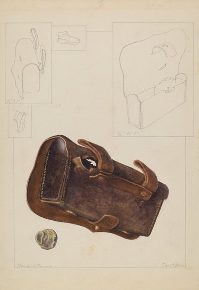 弹盒和子弹，约1937年。 作者 曼努埃尔·G·鲁尼安