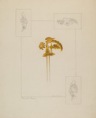 发夹，约1937年。 作者 曼努埃尔·G·鲁尼安