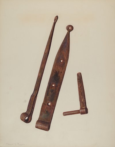 铰链和螺栓，约1939年。 作者 曼努埃尔·G·鲁尼安