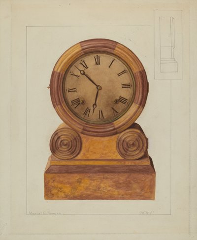 架子钟，约1937年。 作者 曼努埃尔·G·鲁尼安