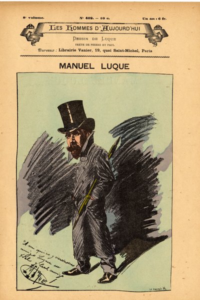 世界人类》第402期的封面，插图由Manuel Luque（1854-1919）绘制。漫画家 - 卢克-曼努埃尔(1854-1924) 作者 曼努埃尔·卢克（Manuel Luque）