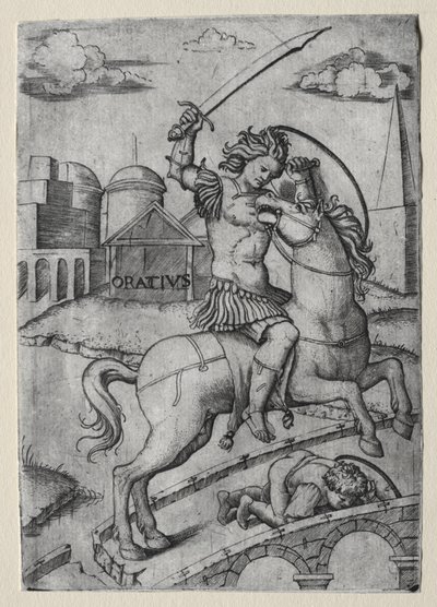 霍拉提乌斯-科克莱斯（Horatius Cocles）保卫苏黎世桥 作者 马尔坎通尼奥·莱蒙迪