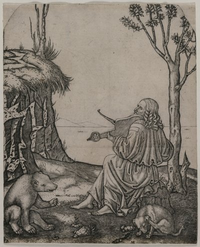Orpheus迷人的动物c.1505（雕刻） 作者 马尔坎通尼奥·莱蒙迪