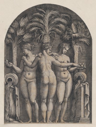 Speculum Romanae Magnificentiae:The Three Graces, ca. 1500-1534., ca. 1500-1534. 作者 马尔坎通尼奥·莱蒙迪