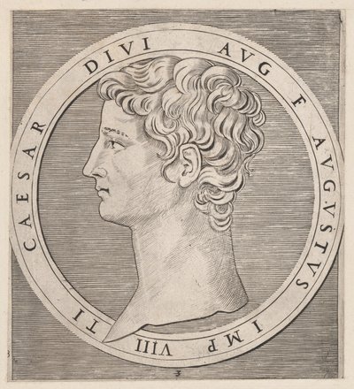 Speculum Romanae Magnificentiae:Tiberius, from The Twelve Caesars, ca. 1500-1534., ca. 1500-1534. 作者 马尔坎通尼奥·莱蒙迪