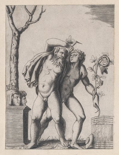 Speculum Romanae Magnificentiae：Young and Old Bacchant, ca. 1514-36., ca. 1514-36. 作者 马尔坎通尼奥·莱蒙迪