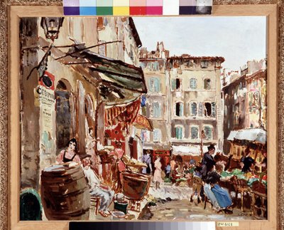 马赛的伦什市场 马塞尔·莱普林 (Marcel Leprin) 绘画 (1891-1933) 尺寸 50x61 厘米 强制提及：收藏基金会向马赛普罗旺斯致敬 作者 马塞尔·勒普林（Marcel Leprin）