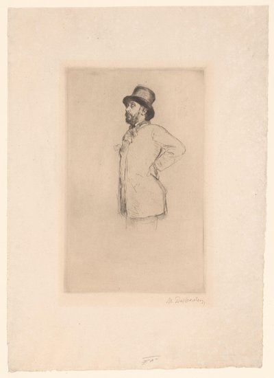 埃德加-德加肖像 作者 Marcellin Gilbert Desboutin（艺术家签名）