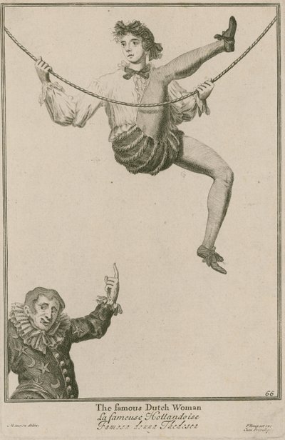 巴塞洛缪博览会，伦敦：着名的荷兰女人，1687年 作者 老马塞勒斯·拉伦