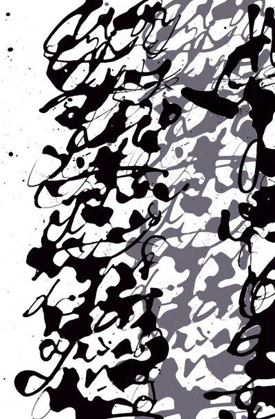 缺血性写作》，2014 年（纸本水墨画） 作者 马尔科·坎佩德利