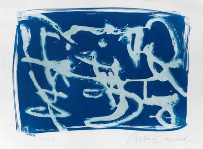 无形书写》，2023 年（青花纸版画） 作者 马尔科·坎佩德利