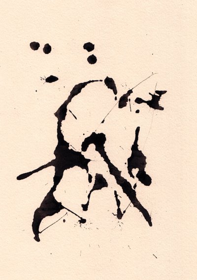 污点，2018（纸本水墨） 作者 马尔科·坎佩德利
