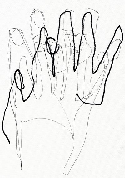 Psyco Hand，2017（纸上钢笔和记号笔） 作者 马尔科·坎佩德利