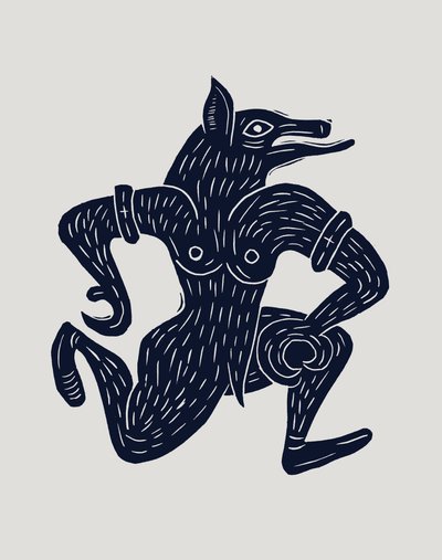 狼人，2023 年（纸面油毡） 作者 马尔科·坎佩德利