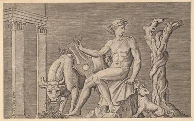 Speculum Romanae Magnificentiae：阿波罗照看阿德米图斯的羊群，16世纪。 作者 马可·登特