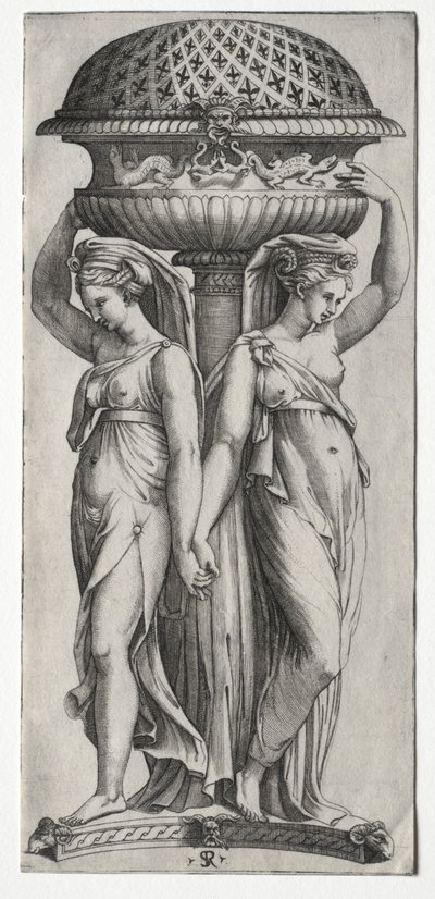 The Cassollette：支撑Support的妇女，c。 1520-27。 作者 马可·登特