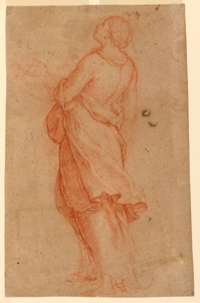 素描，年轻女子（十字架下的抹大拉圣玛丽亚），1550-75 年 作者 马可·皮诺