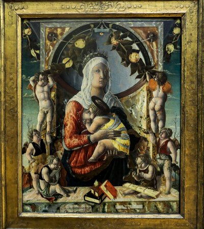 圣母和圣婴八位天使。 1455（画） 作者 马可·迪·安东尼奥·迪 (1433 1478) 鲁杰罗