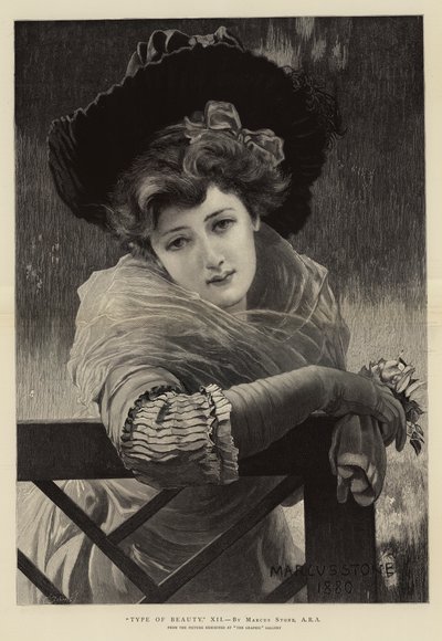 "Type of Beauty," XII (engraving) 作者 马库斯（后）斯通