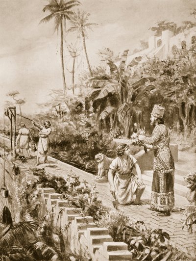 巴比伦的悬园》，插图选自哈钦森的《万国史》（石印本） 作者 玛格丽特·多瓦斯顿