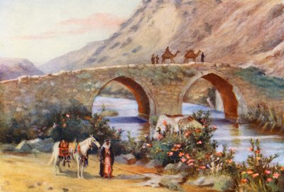 吉斯尔-卡德利（Jisr el Kardeli）利塔尼桥（彩色石版画 作者 玛格丽特·托马斯