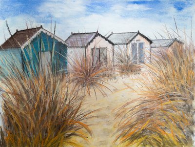 海滩小屋，康沃尔郡，2022 年（柔和） 作者 玛戈斯塔基