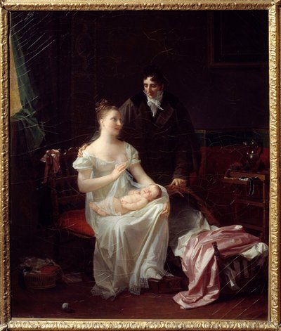 幸福的配偶 第一帝国的一个年轻的资产阶级家庭。 Marguerite Gerard (1761-1837) 绘画 19 世纪里昂，Musee des Beaux Arts 作者 玛格丽特·杰拉德