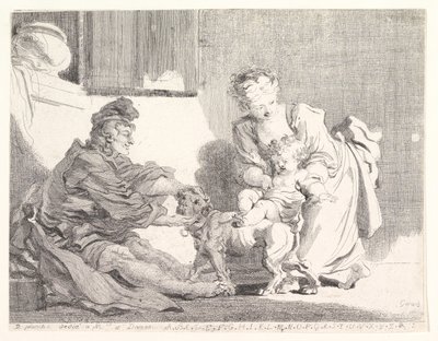 《儿童与斗牛犬》，1778年。 作者 玛格丽特·杰拉德