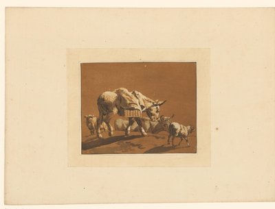 有牛的风景 作者 约翰·哥特利布·普雷斯特尔（Johann Gottlieb Prestel）
