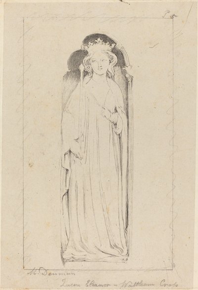 埃莉诺王后，来自沃尔瑟姆克罗斯 作者 约翰·弗拉克斯曼之后的玛丽亚·丹曼