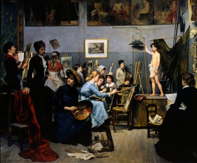 朱利安学院的工作室》，1881年。   作者 Maria Konstantinowka Bashkirtseff