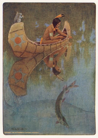 朗费罗的《海华莎》插图（彩色石版画） 作者 玛丽亚·路易丝·柯克
