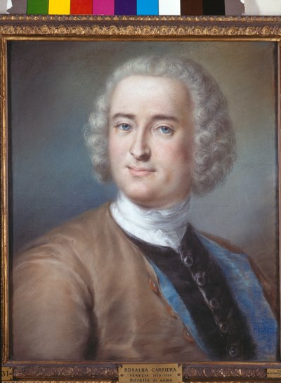 一位绅士的肖像，c.1737（纸上粉彩） 作者 玛丽安娜·卡莱瓦里斯