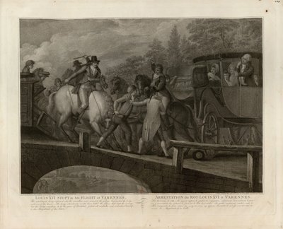 1791年6月22日，路易十六及其家人在瓦雷纳被捕，1796年。 作者 马里亚诺·博维