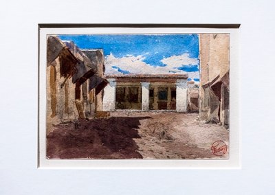 摩洛哥购物街，约 1862 年（纸面水彩画） 作者 