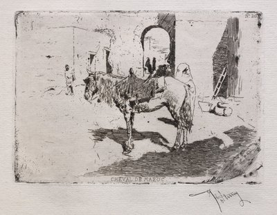 摩洛哥马。 作者 Mariano Fortuny y Carbó