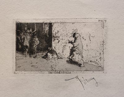 塞维利亚的一条街道。 作者 Mariano Fortuny y Carbó
