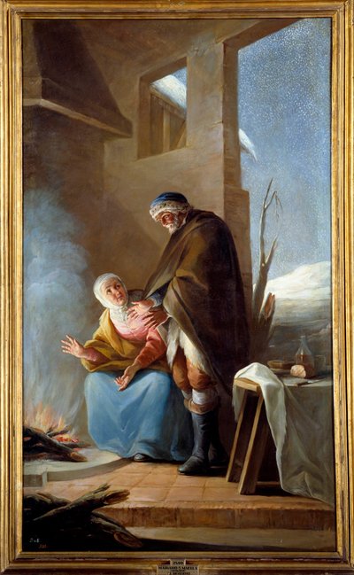 Winter. Painting by Mariano Maella (1739 - 1819) Ec. Esp. 作者 马里亚诺·萨尔瓦多·德·梅埃拉