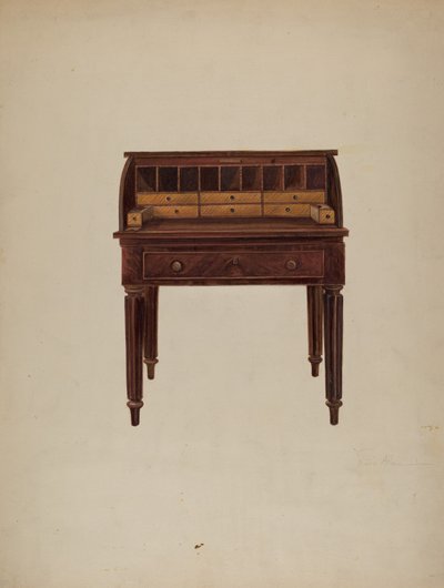 书桌，约1940年。 作者 玛丽·阿兰
