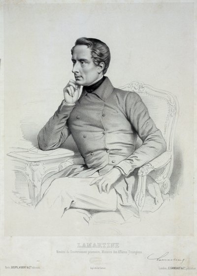 Alphonse de Lamartine 1790-1869的肖像。 作者 玛丽·亚历山大·梅尼特·马洛特