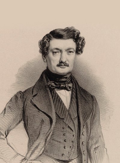 作曲家夏尔-弗朗索瓦-普兰塔德的肖像，1787-1870年，1850年。 作者 Marie Alexandre Menut Alophe